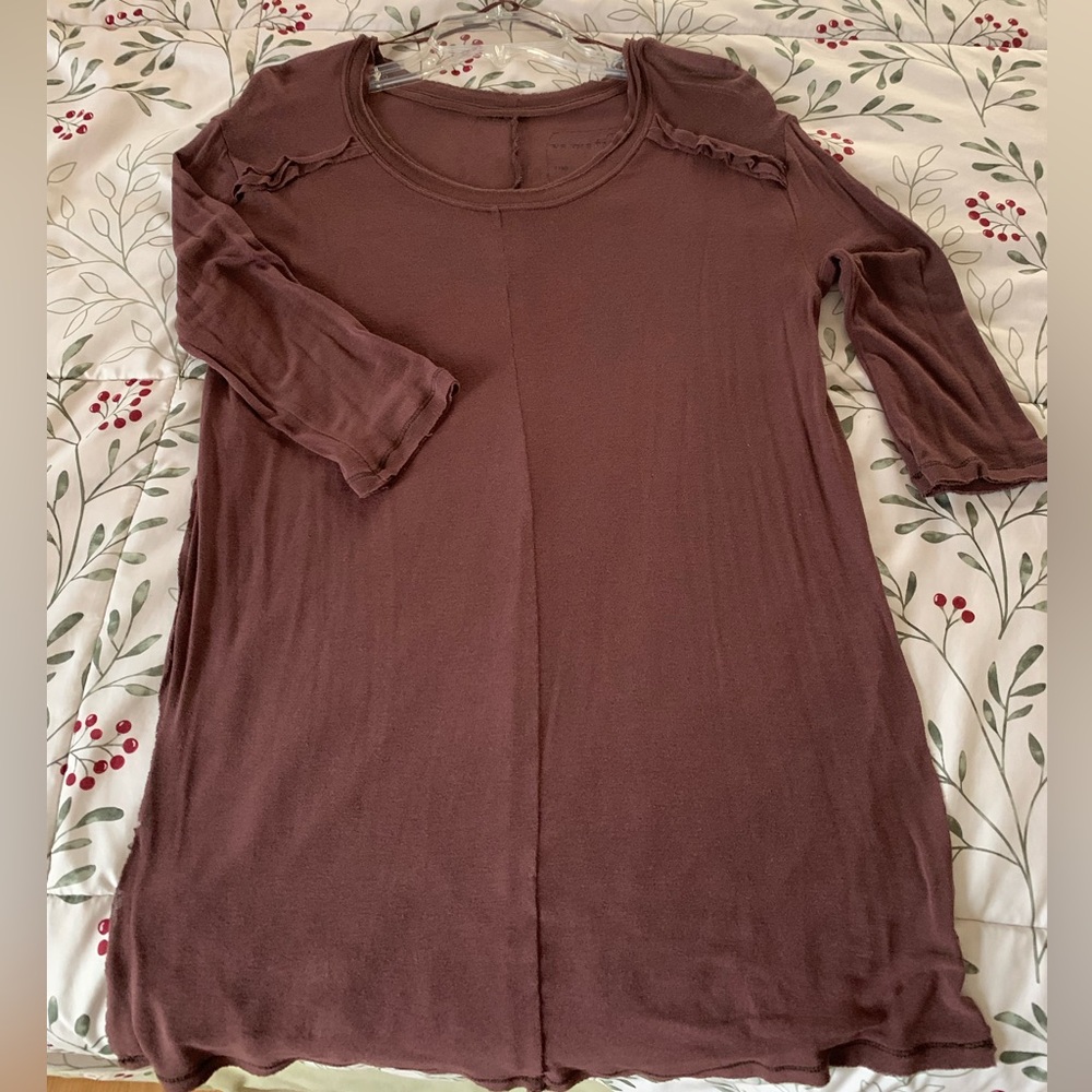 We the Free Sheer long Tunic Top in Dark Wine- Small